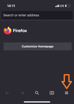 Image of Firefox iOS menu